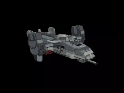 Military Spaceship Low-poly 3D model