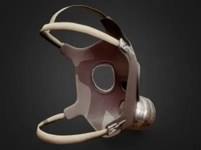 Gas Mask Low-poly 3D model