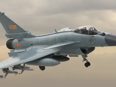 Chengdu J10 B Chinese Air Force Armed 3D model