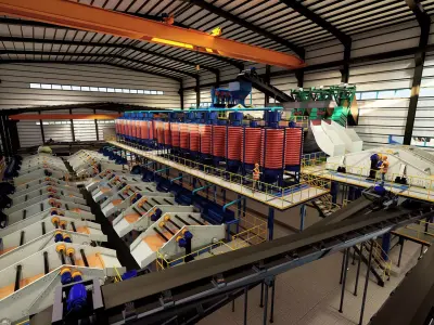 Processing plant coal washing 3D Model 3D model