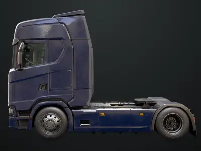 Heavy Truck Chassis 06 Interior All PBR Unity UE Textures 3D model