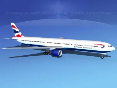 Boeing 777-300 MP British Airways 3D model