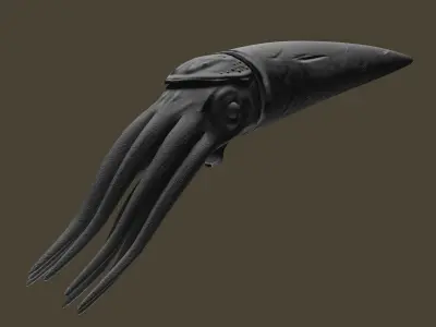 Orthoceras octopus head Low-poly 3D model