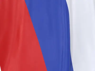 Russia Cloth Flag Wall Mount Animated 3D model