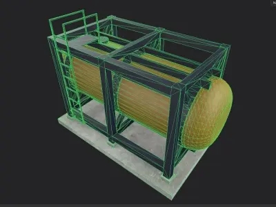 liquid tank M3 - New Low-poly 3D model