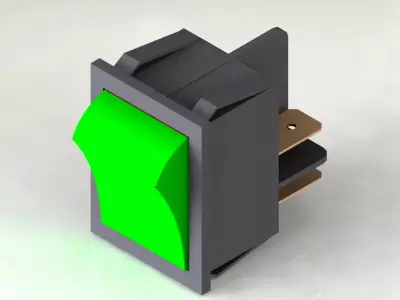 Power switch green  3D model