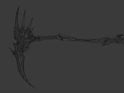 Futuristic Scythe Low-poly 3D model shop