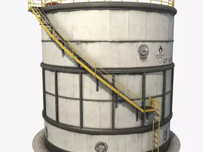 Oil Storage Tank v1 Low-poly 3D model