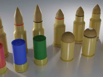 Modular Low Poly Ammo Pack Low-poly 3D model