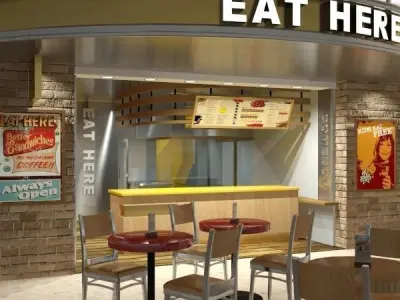 Fast Food Kiosk 3D model