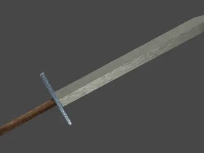 Spatha sword with Grossmesser handle Low-poly 3D model