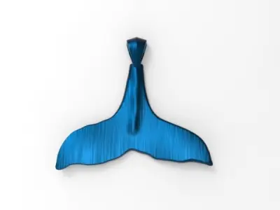 Dolphin Whale Tail Pendant Necklace Charm Jewelry 3D print model