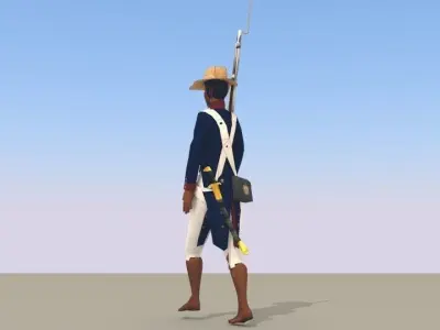 BLACK SOLDIER LOW POLY Napoleonic wars Low-poly 3D model