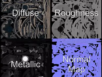 Ornate Silver Medallion model pack Low-poly 3D model purchase