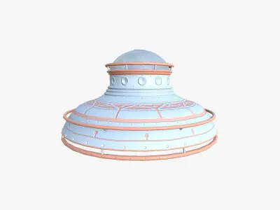Alien Spaceship UFO F12 Cartoon - Sci Fi Spacecraft Design Low-poly 3D model