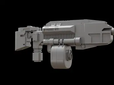 Mecha hard surface submachine gun 3D model purchase