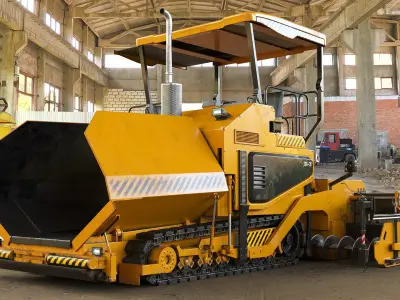 Asphalt Paver PBR 3D model