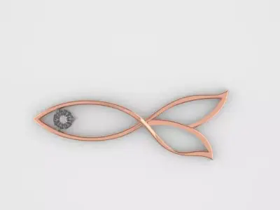 Elegant Illusion setting fish pendant Free 3D print model