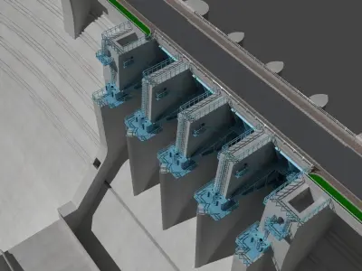 Dam Sluice gate 3D model