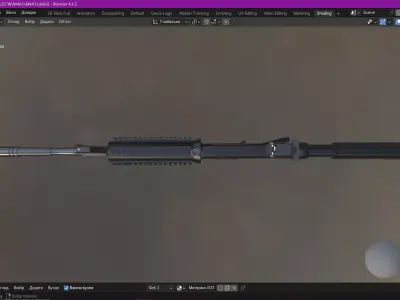 Rifle M4A1 Low-poly 3D model