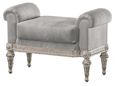 theodore alexander fontenay bench and pouf 3D model