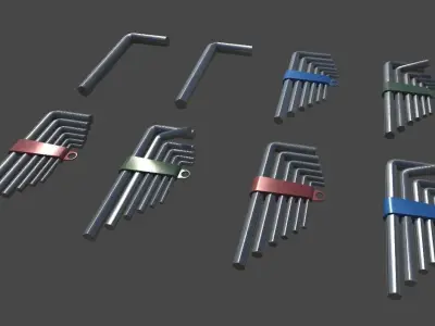 Allen Key Set - PBR Free low-poly 3D model