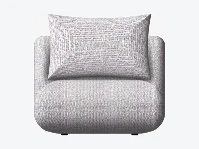Chair - Sofa - Contemporary - Jack - No Armrest Low-poly 3D model