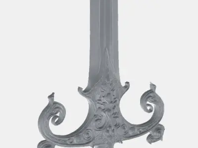 Medieval greatsword Free low-poly 3D model