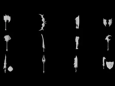 Volcano King Weapons 3D Model Pack