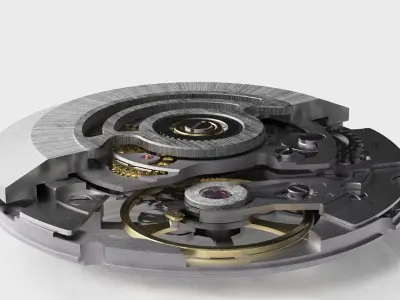 Swiss Skeleton Automatic Watch Movement 3D model