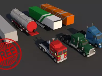Truckstrailer Free 3D model