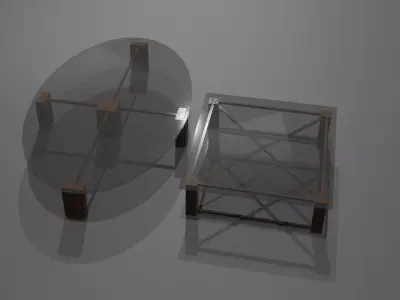 8 REALISTIC TABLES COLLECTION Low-poly 3D model