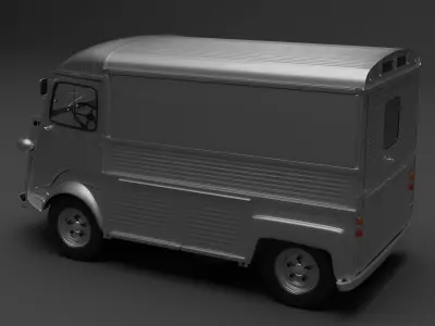 Citroen H silver van 3D model