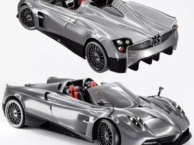 Rigged Pagani Car Free 3D model