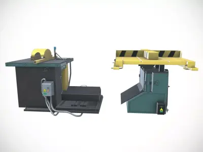 Wood Cutting Slitting Machine Low-poly 3D model