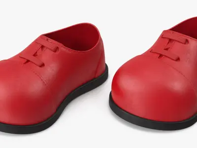 Cartoon Leather Shoes Red 3D model
