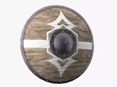 Shield Low-poly 3D model 10