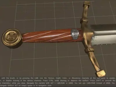 Medieval sword game ready Free low-poly 3D model