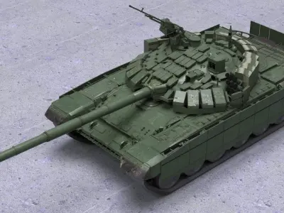 Russian T-72 main battle tank 3D model