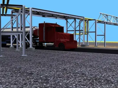 Pipe bridge and beam bride Free 3D model