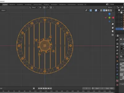 Realistic shield viking Low-poly 3D model