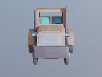 WOODEN TRACTOR TOY - RogueFilmProductions Low-poly 3D model