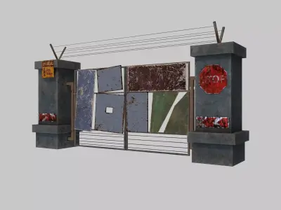 RoadBlock Gates Low-poly 3D model purchase
