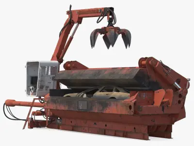 Portable Metal Baler with Scrap Car  purchase 3D model