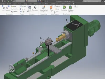 Conventional Lathe Machine 3d model 3D model