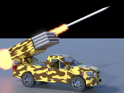 Katyusha Rocket Launcher - Game Ready Low-poly 3D model