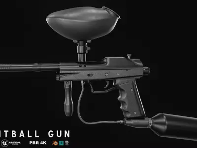 Paintball Gun Low-poly 3D model purchase