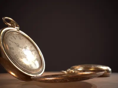 Antique Pocket Watch Low-poly 3D model purchase