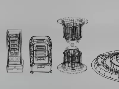 Sci-Fi Device Pack Low-poly 3D model