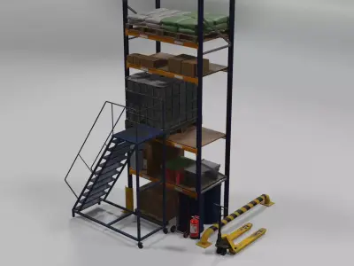 Warehouse pack PBR low poly Low-poly 3D model